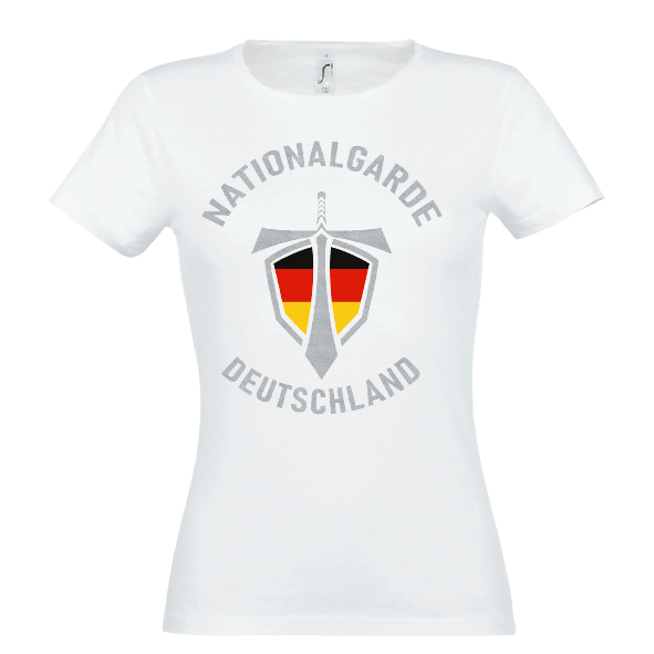 Nationalgarde silber Lady T-Shirt weiss