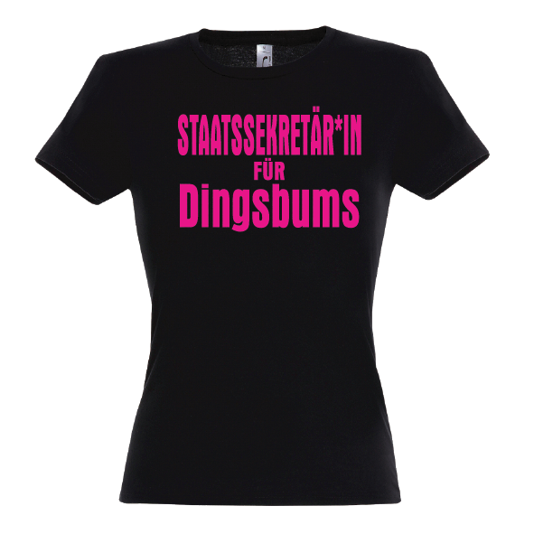 DingsBums Lady T-Shirt *NEON* schwarz