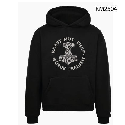 Hoodie „Kraft · Mut · Ehre · Würde · Freiheit“