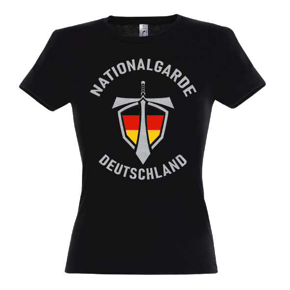 Nationalgarde silber Lady T-Shirt schwarz