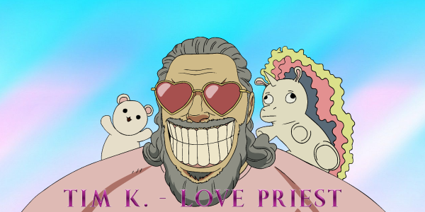 Love Priest Aufkleber blau groß