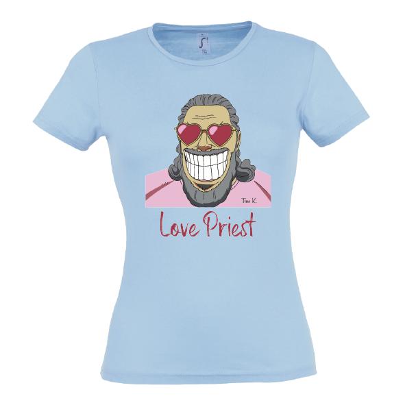 Love Priest Lady T-Shirt blau