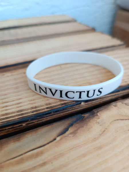 Invictus - Silikonarmband weiss / schwarz