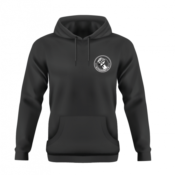 Ungeimpft II - Hoodie schwarz / Kleines Logo