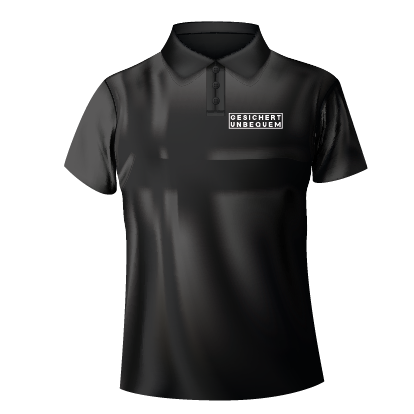 Gesichert unbequem Polo-Shirt schwarz
