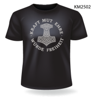 T-Shirt „Kraft Mut Ehre Würde Freiheit“ schwarz – Motiv Thorhammer T-Shirt „Kraft Mut Ehre Würde Freiheit“ schwarz – Motiv Thorhammer