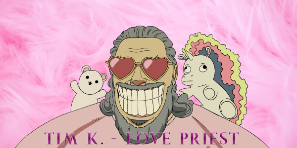 Love Priest Aufkleber rosa groß
