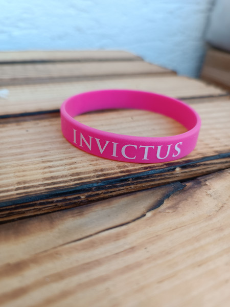 Invictus - Silikonarmband pink / weiss