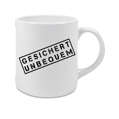 Gesichert unbequem Tasse weiss